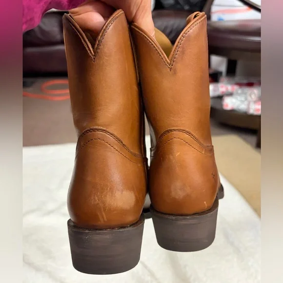 Frye Cognac Leather Billy Short Boot Size 8.5 - Picture 4 of 12